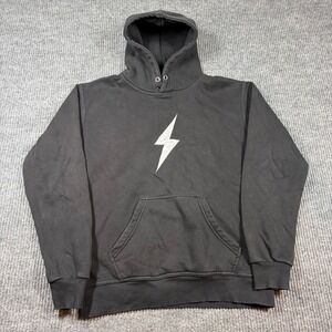 Bruce Bolt Hoodie Men's M Texas USA Sweatshirt Black Lightning Bolt Logo‎